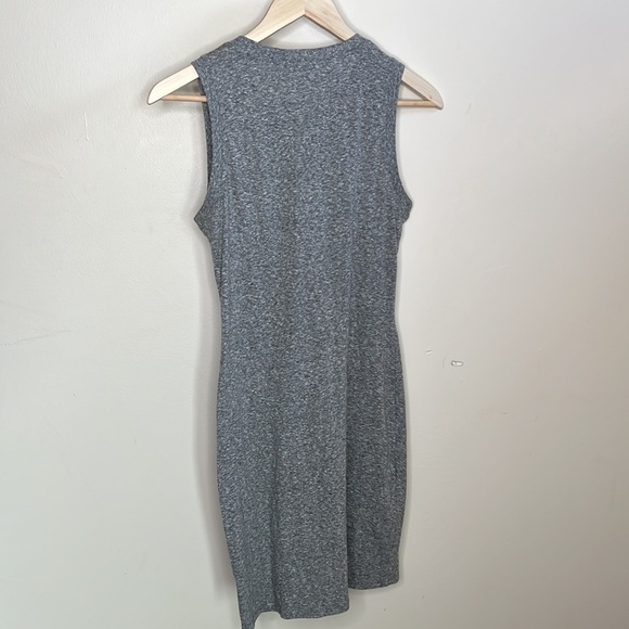 TREASURE & BOND XS GRAY CRISS CROSS FAUX WRAP DRESS - Picture 3 of 7